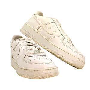 Nike Air Force 1 Boys Triple White Sneakers - Size 7Y